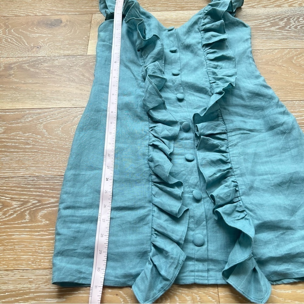 KARLIE Linen Raffle Mini Dress - Picture 7 of 11